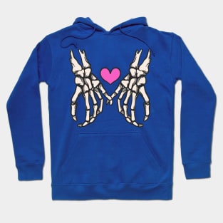 skeleton valentine, hand love Hoodie